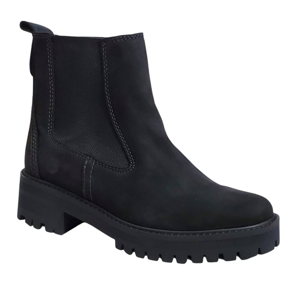 NWB Timberland courmayeur valley chelsea boots black leather block heel classic - Picture 8 of 16